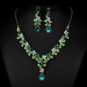 Western Wedding Photography Wedding Bride Necklace Earrings Simple Two Piece Suite Imported Transparent Diamond Jewelry